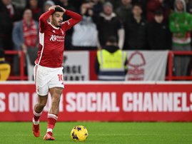 Nottingham Forest's English midfielder #10 Morgan Gibbs-White