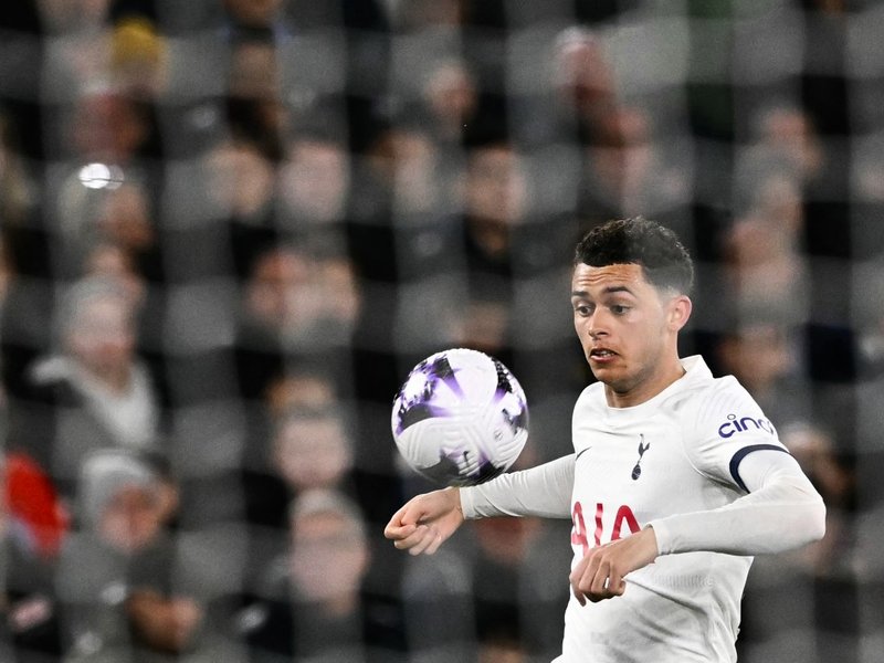 Tottenham Hotspur's Welsh striker #22 Brennan Johnson
