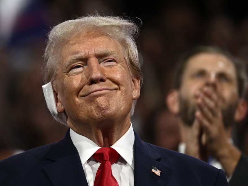Trump appears at convention with bandaged ear after shooting