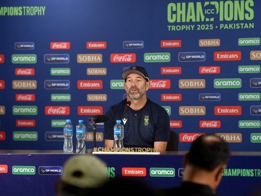 Proteas white ball coach Rob Walter addresses the media