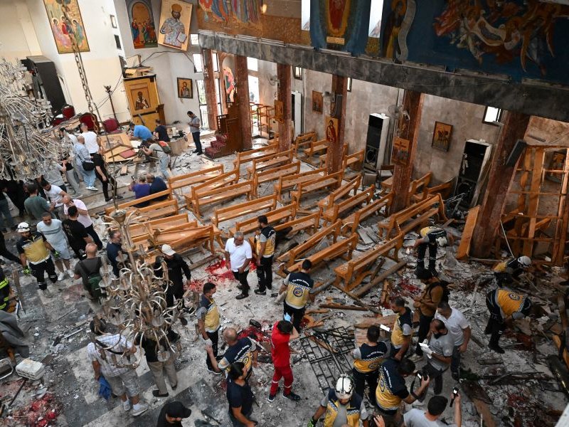Suicide attack on Damascus church kills at least 22