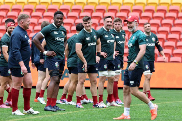 British and Irish Lions practice before the first test