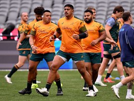 Wallabies training ahead of the second test against the Lions