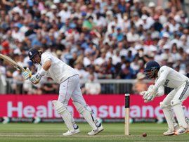 Joe Root bats for England in a test against India