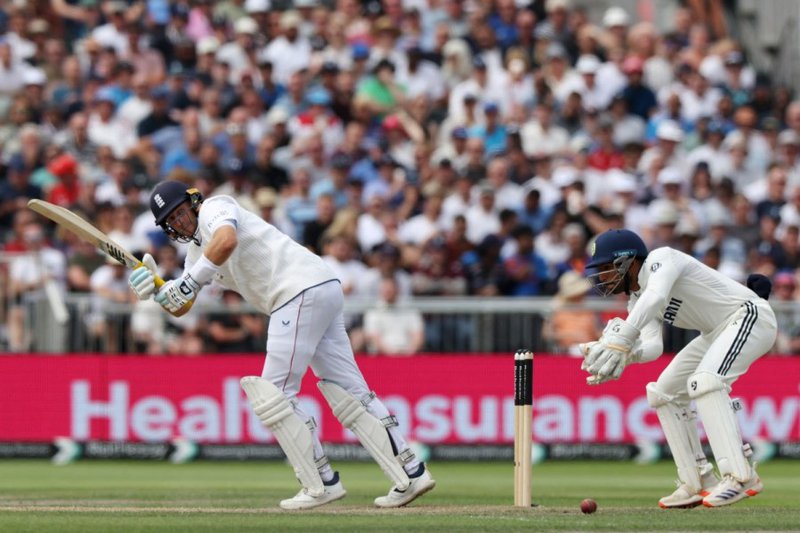 Joe Root bats for England in a test against India