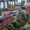 Shipping containers are seen at the Port of Keelung in Keelung