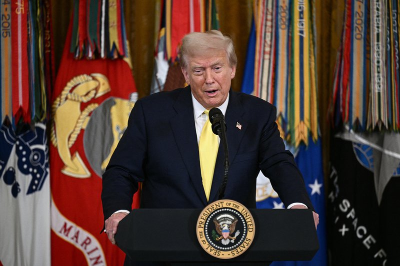 US President Donald Trump speaking from White House