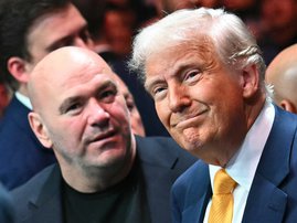 CEO and President of the Ultimate Fighting Championship (UFC) Dana White (L) and US President Donald Trump