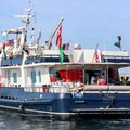 Activists aboard the yacht Alma to join the final Global Sumud Flotilla boats.