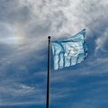 The flag of the United Nations flies outside of UN headquarters in New York