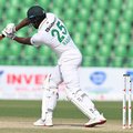 Kagiso Rabada is bowled during the first test against Pakistan