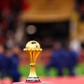 The AFCON trophy ahead of the 2025 final between Morocco and Senegal