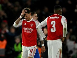 Arsenal's English defender #04 Ben White