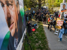 Peter Magyar leader of the pro-European conservative TISZA party