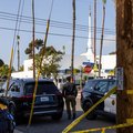 San Diego Police officers block the access to the Islamic Center of San Diego