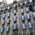 Argentina buildings with flags outside