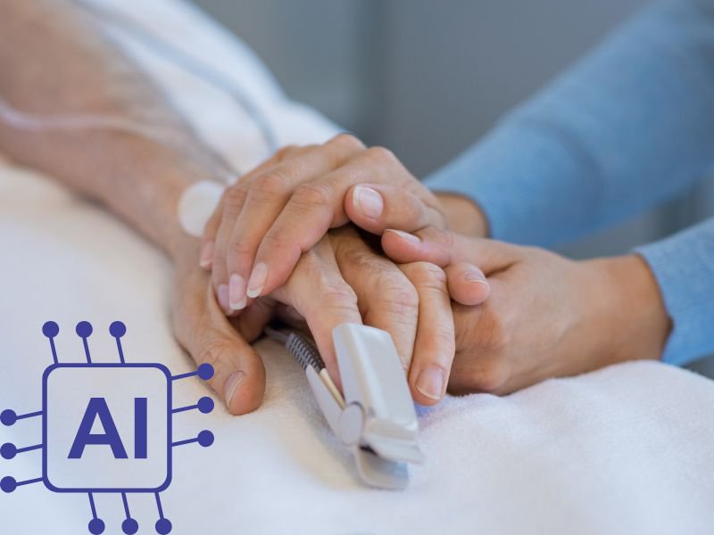AI and hands in hospital bed