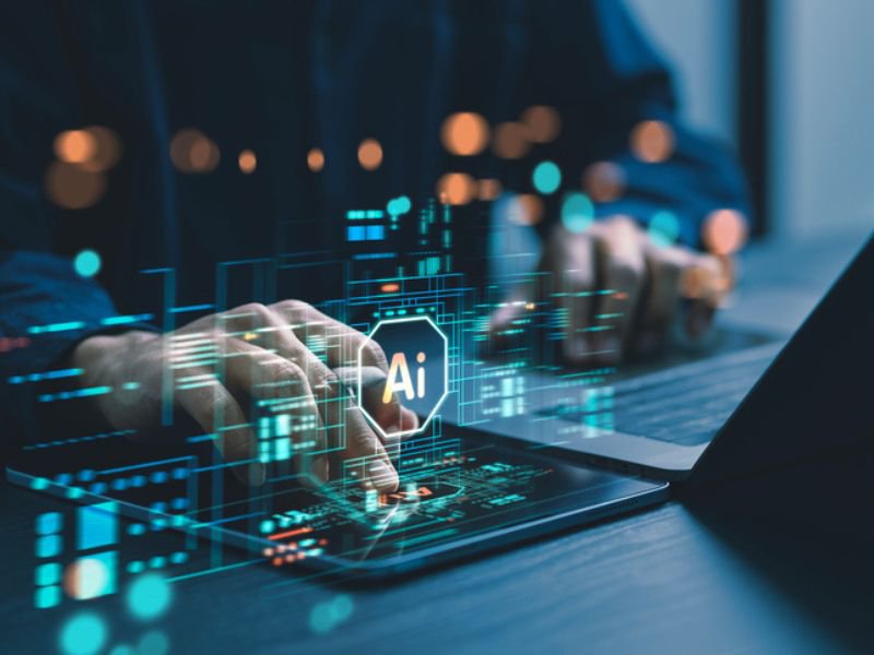 AI hands using tablet