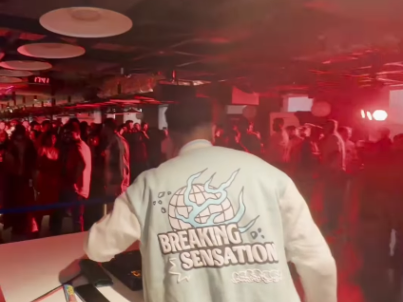 A DJ playing a set at a party