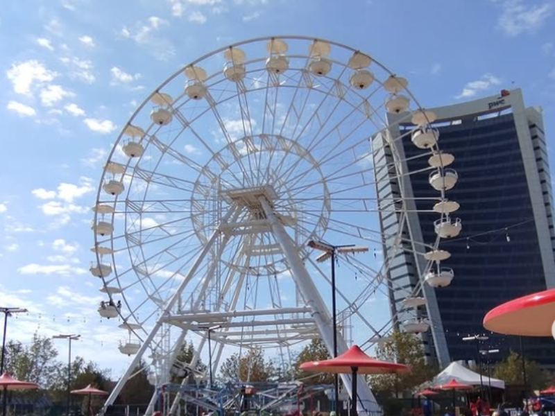 A Ferris wheel outside Waterfall City in Johannesburg