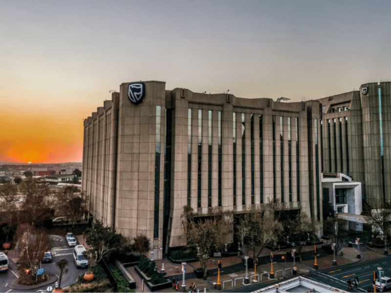 A beautiful and tall Standard Bank buildings in Johannesburg