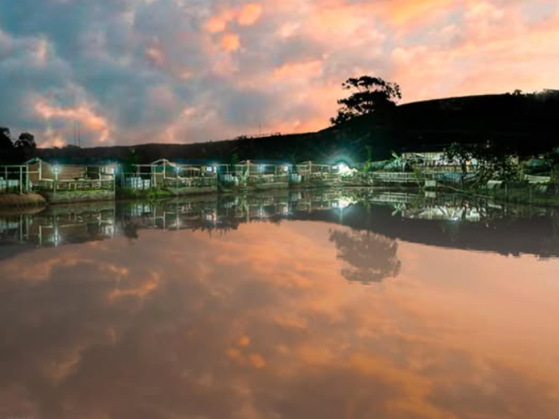 A beautiful view of the duck pond in Ballito at sunset