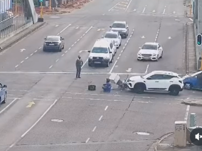 A biker collides into a vehicle on Ridge road Durban