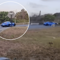 A blue Nissan GTR drift fail in Westville Durban