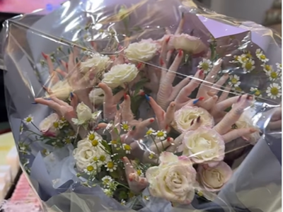 This chicken feet bouquet is proudly South African