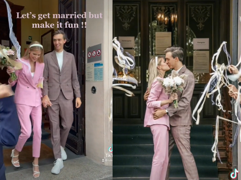 WATCH: Her dress gets ruined just hours before her wedding, but she improvised...