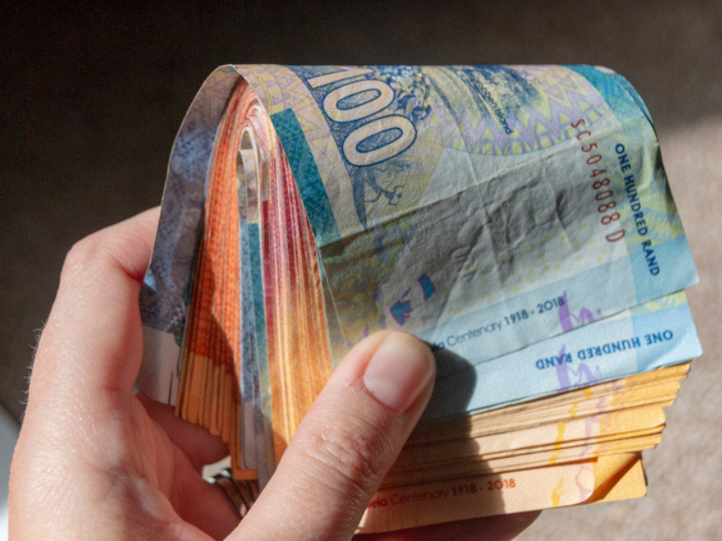 A close up of one and two hundred rand notes