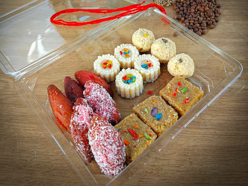 A container of sweetmeats for prayer