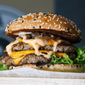 A fully loaded burger