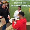 A guy proposes to his partner at the Eben Etzebeth book launch
