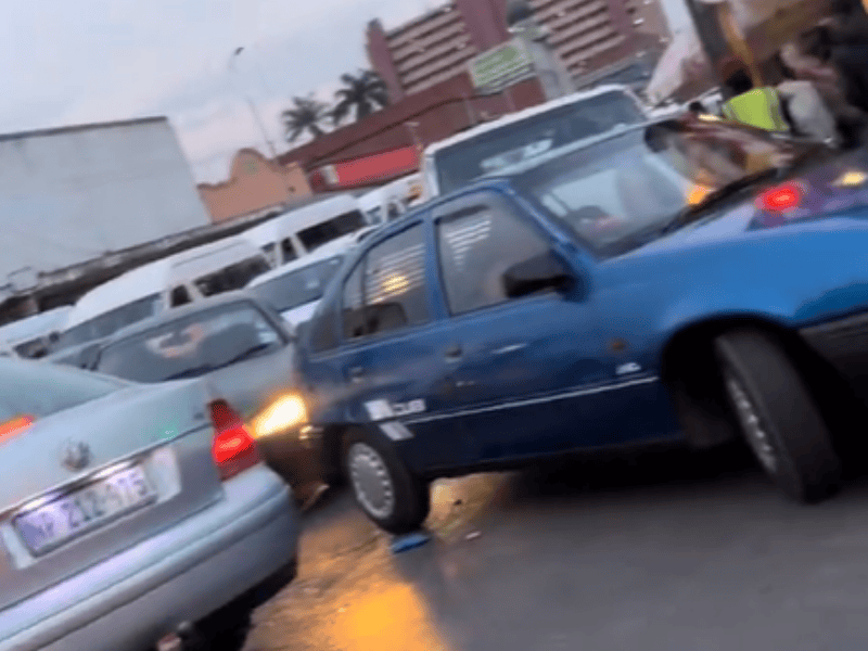 A heavy traffic jam on the streets of Pietermaritzburg
