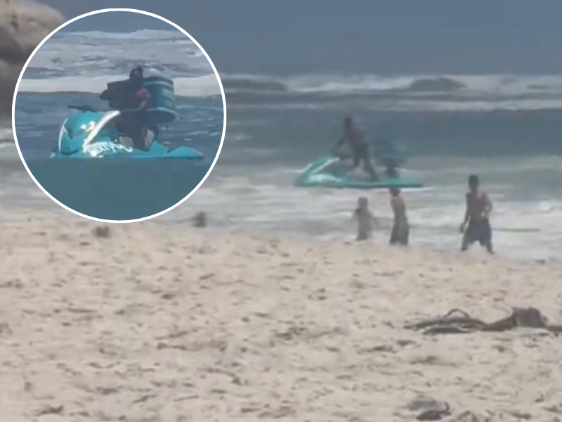 A man on a Checkers Sixty60 jet ski