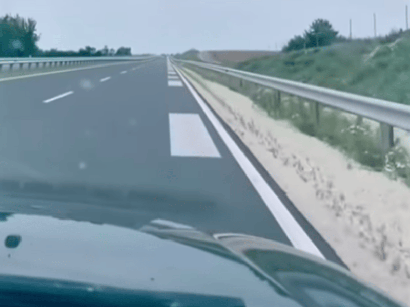 A musical road in Hungary