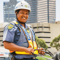A policeman riding a horse in South Africa