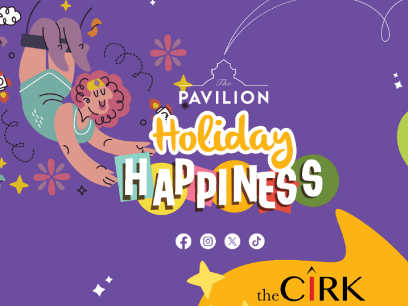A poster for the holiday calendar at The Pavilion
