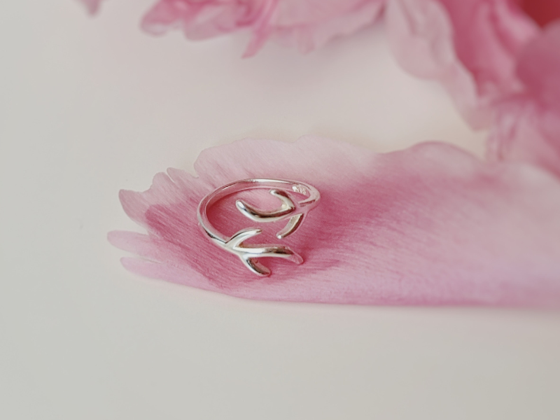 A ring on a pink petal
