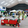 A school market day set up inside a hall