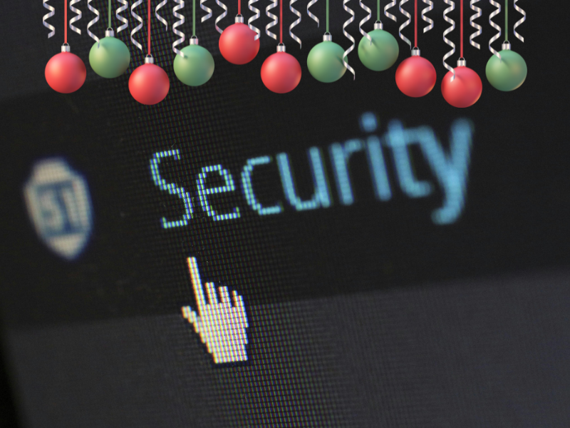 A security logo on a computer screen