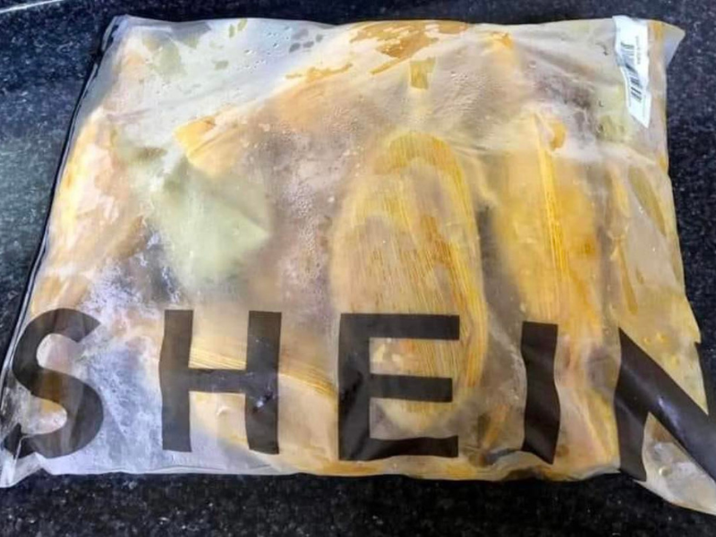 A shopping bag with lunch inside