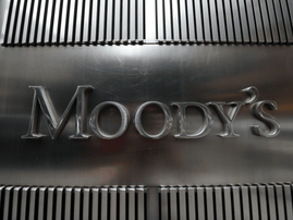 A sign for Moody's rating agency