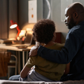 A single parent has a serious conversation with child