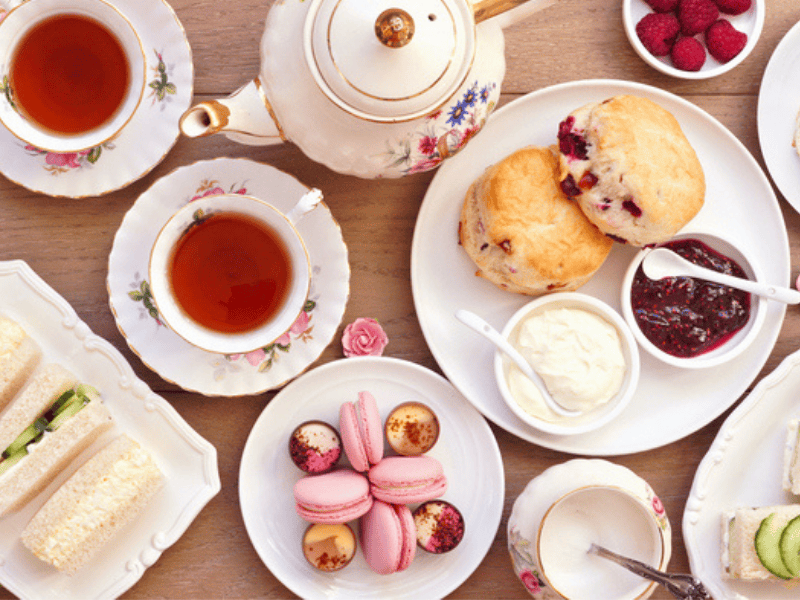 A table set up for a high tea event