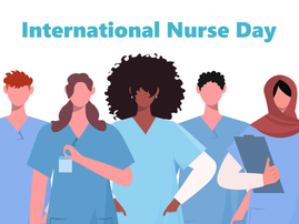 A team of nurses standing side by side from different ethnic groups
