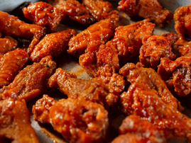 A tray of hot wings