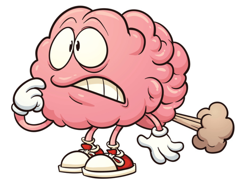A vector illustration of a brain fart