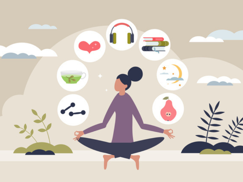A vector that shows all things self care and wellbeing